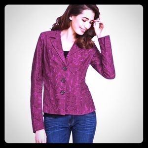 CAbi Violet Purple Pink Plum Lace Blazer Size 6